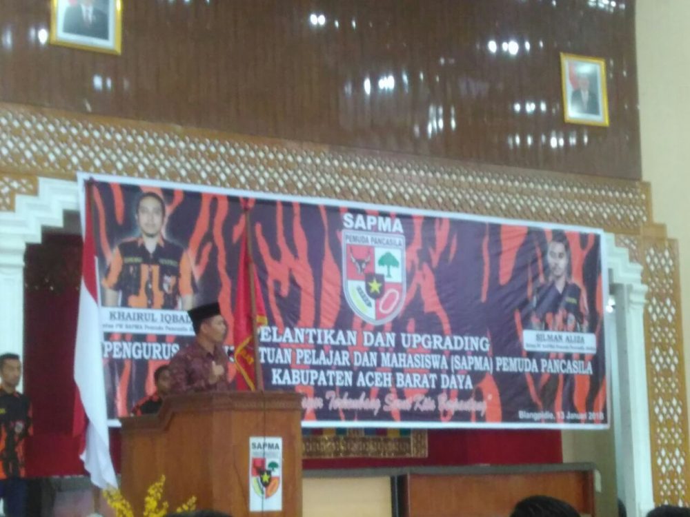 Kasdim 0110/Abdya Hadiri Pelantikan Kepengurusan Sapma Pemuda Pancasila