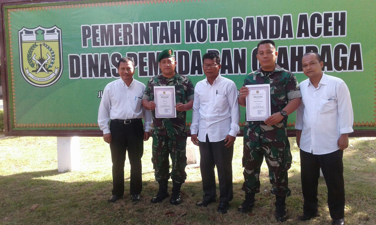 Partisipasi Personel Koramil Kuta Alam, Terima Piagam Sertifikat dari Kadispora Banda Aceh