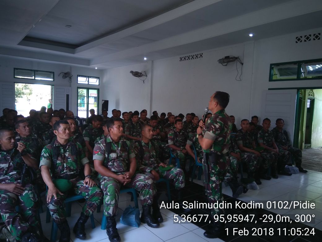 Kodim 0102/Pidie Selenggarakan Kegiatan Peningkatan Kemampuan Komunikasi Sosial Ta. 2018