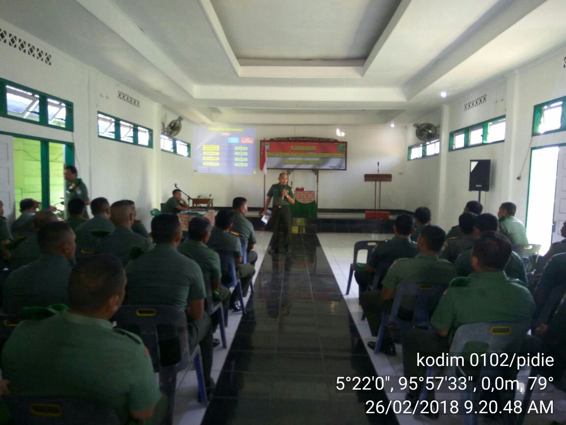 Kodim Pidie Gelar Binsiap Apwil dan Puanter TW 1 TA 2018