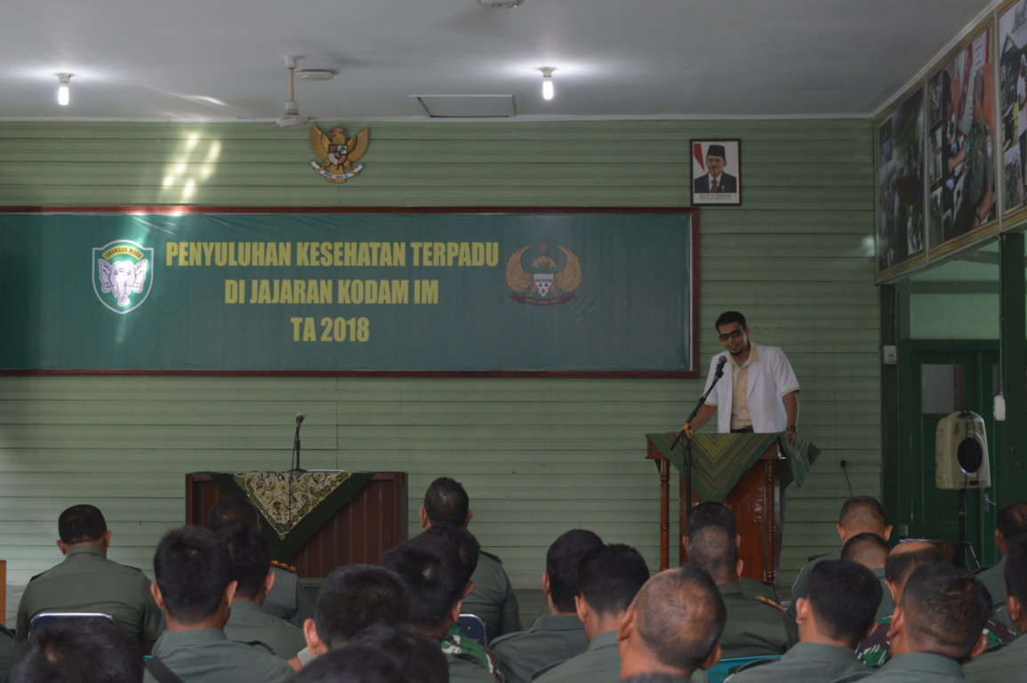 Kesdam IM Bidang Seksi Kesehatan Preventif Melaksanakan Penyuluhan Kesehatan Terpadu dan Vaksinasi Hepatitis B