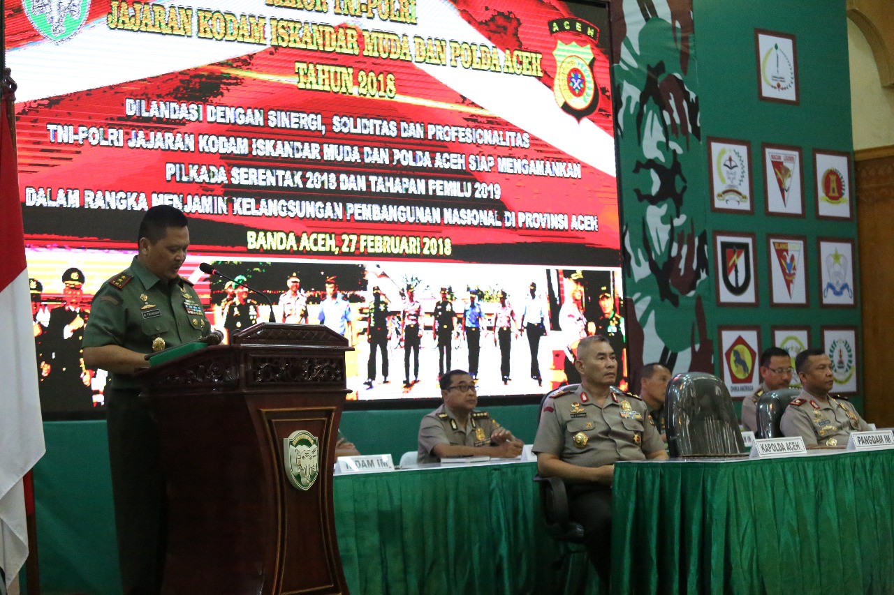 Pangdam IM Buka Rakor Pimpinan TNI-Polri se-Aceh
