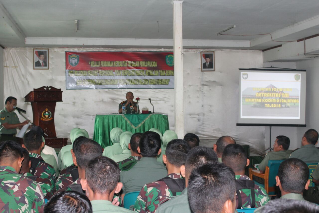 Dandim 0106/Ateng-BM ; Netralitas TNI Wujudkan Prajurit Profesional