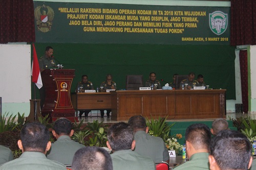 Irdam Buka Rakernis Ops Kodam IM Ta 2018