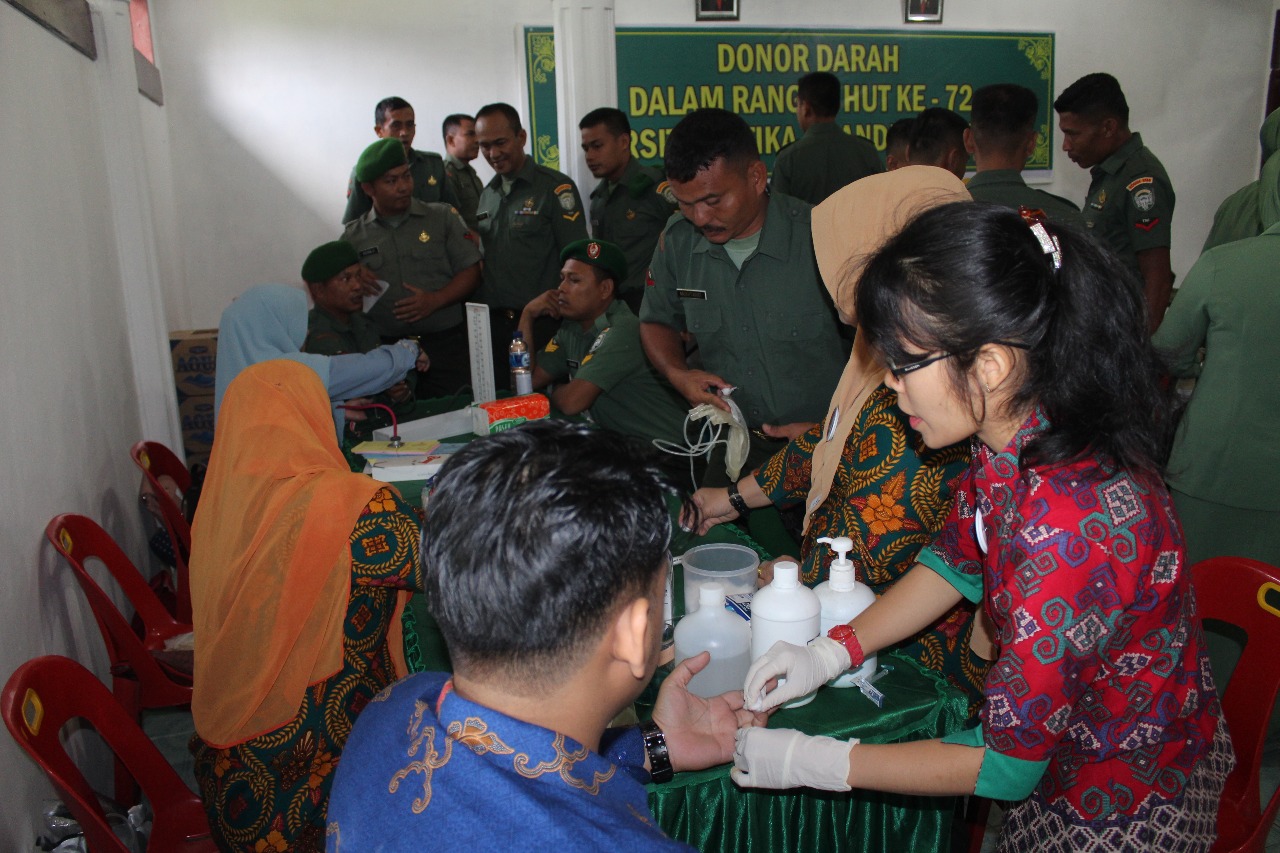 HUT Persit Ke-72, Kodim Agara Gelar Baksos Donor Darah
