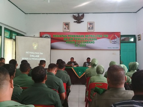 Kodim Sabang Selenggarakan Sosialisasi Netralitas TNI