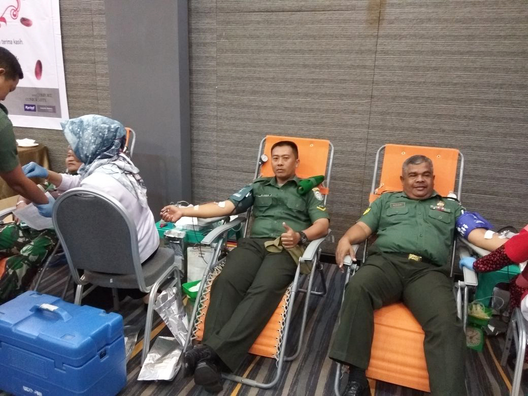 Kodim 0101/BS, Ikut serta Giat Donor Darah di Hotel Kyriad Muraya Aceh