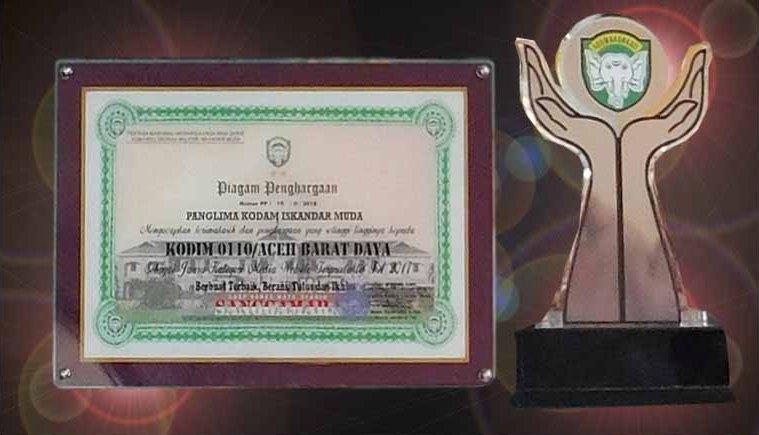 Kodim 0110/Abdya Raih Juara Media Website Terproduktif, Dandim Aapresiasi