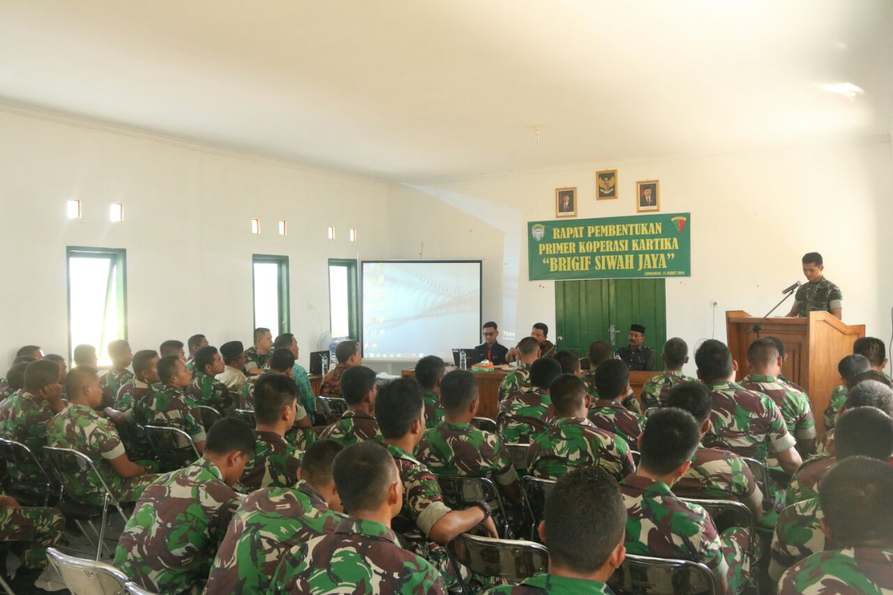 Kasi Intel Pimpin Rapat Pembentukan Koperasi Kartika Brigif Siwah Jaya