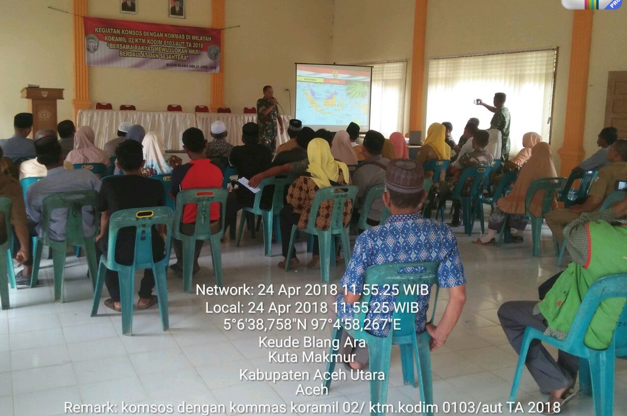 Koramil 02/Kuta Makmur Komunikasi Masyarakat Demi Terwujudnya NKRI Berdaulat dan Sejahtera