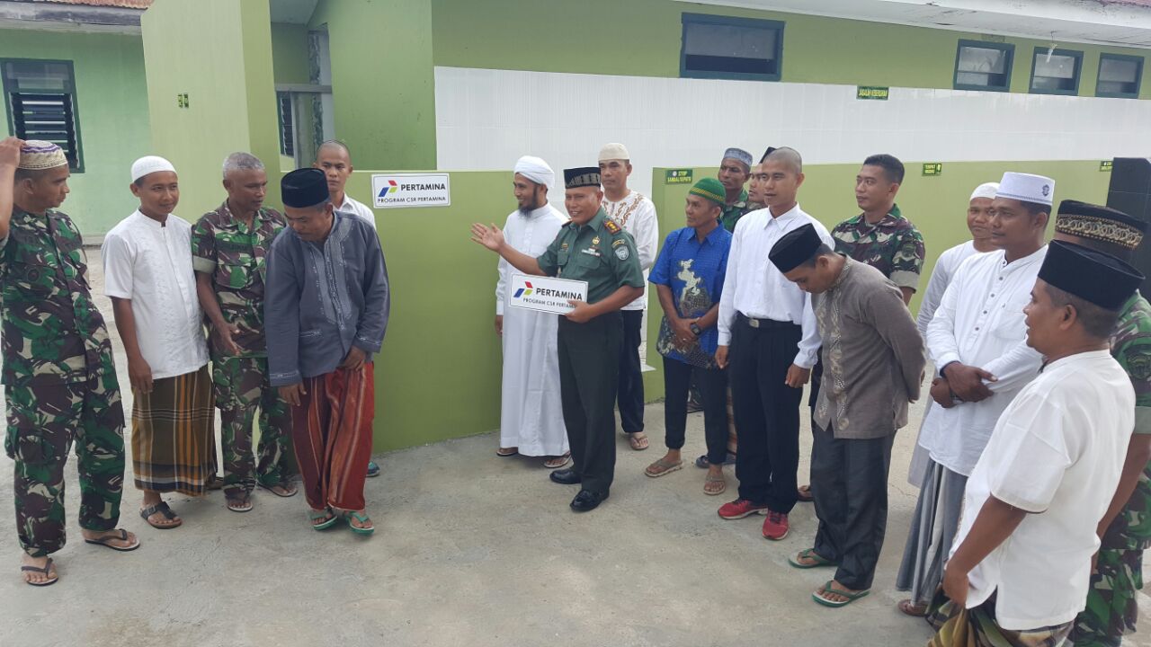 Program CSR Pertamina Bantu Masjid Ar-rahmah Dodik Bela Negara Rindam IM
