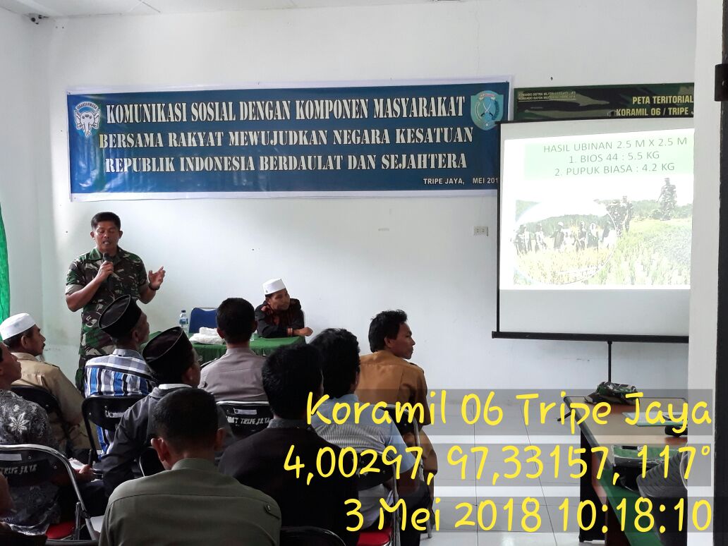 Koramil 06/Tripe Jaya Gelar Komsos Bersama Komponen Masyarakat