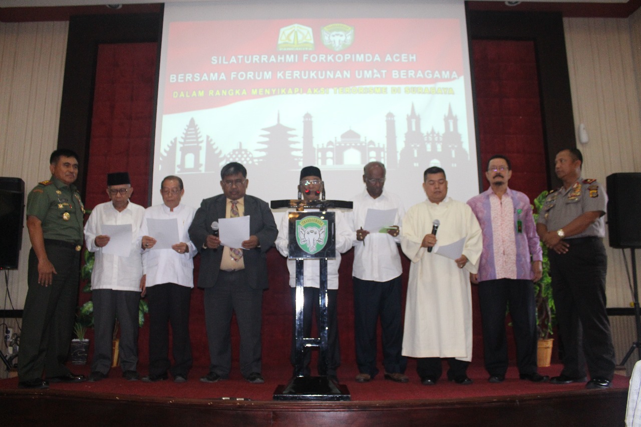 Ini Pernyataan Sikap Pemuka Agama yang Bergabung dalam Forum Kerukunan Umat Beragama Aceh