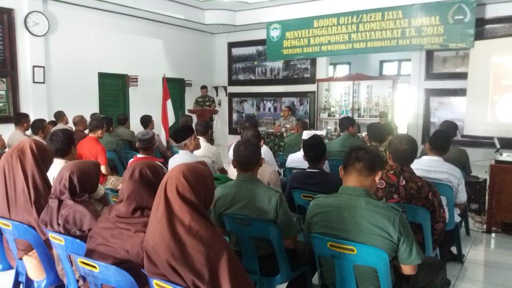 Kodim Aceh Jaya Selenggarakan Komsos dengan Komponen Masyarakat