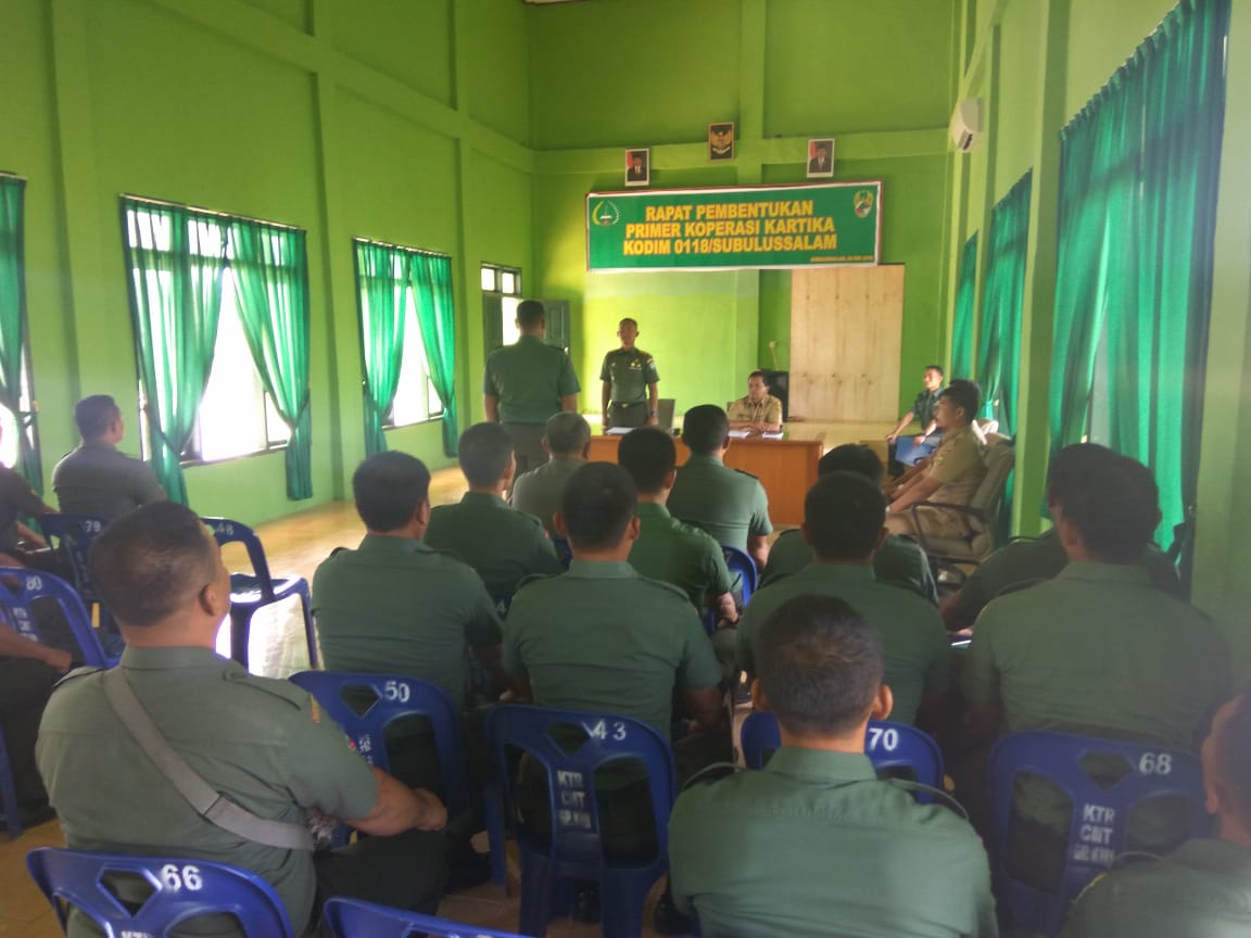 Dandim Kota Subulussalam Pimpin Rapat Pembentukan Primer Koperasi