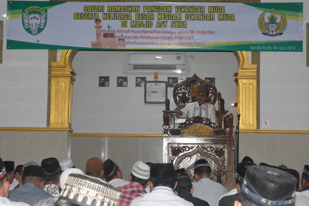 Pangdam IM Safari Ramadhan di Masjid Asy Asyafa Kesdam IM