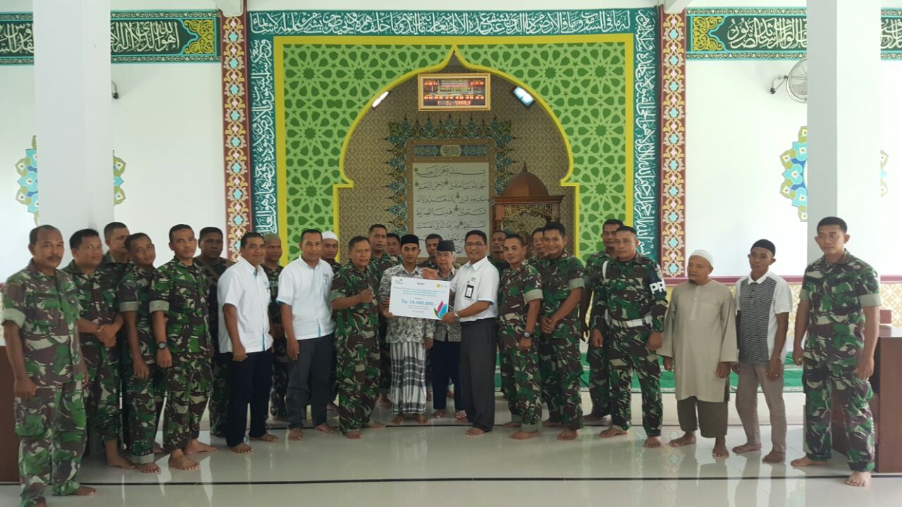Masjid Arrahmah Dodik Bela Negara Rindam IM Terima Bantuan CSR PT.PLN Aceh