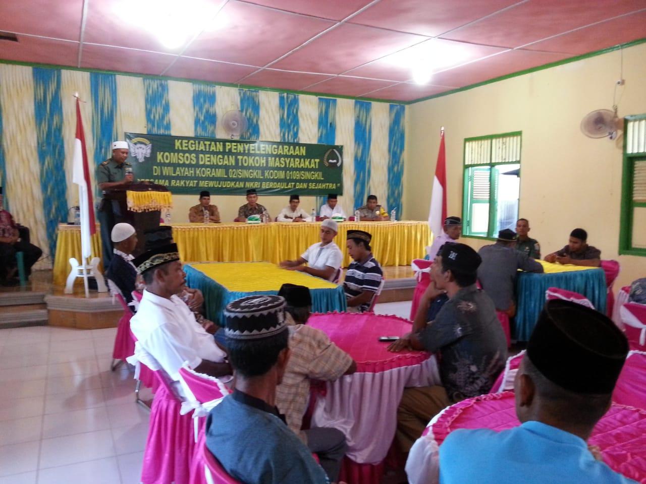Koramil 02 Kodim 0109/Singkil Gelar Komsos dan Buka Puasa Bersama Komponen Masyarakat