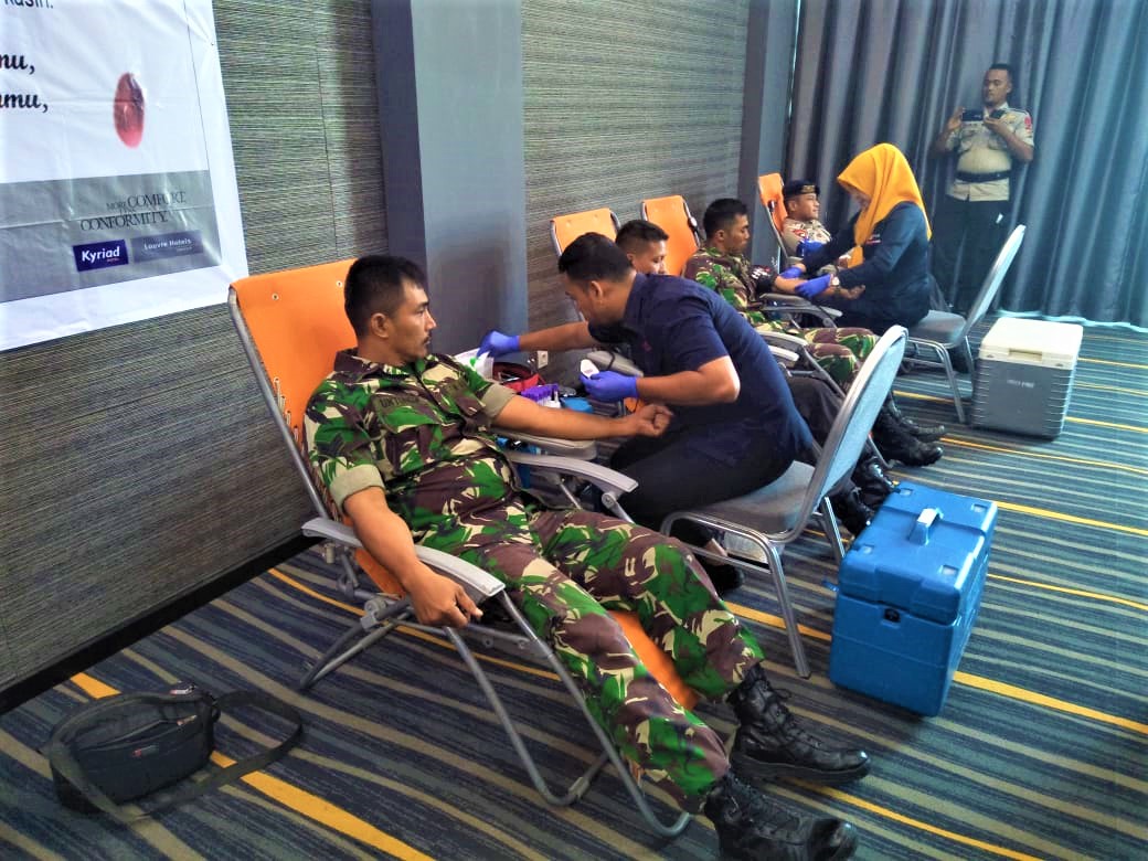 Personel Kodim 0101/BS Ikut Donor Darah