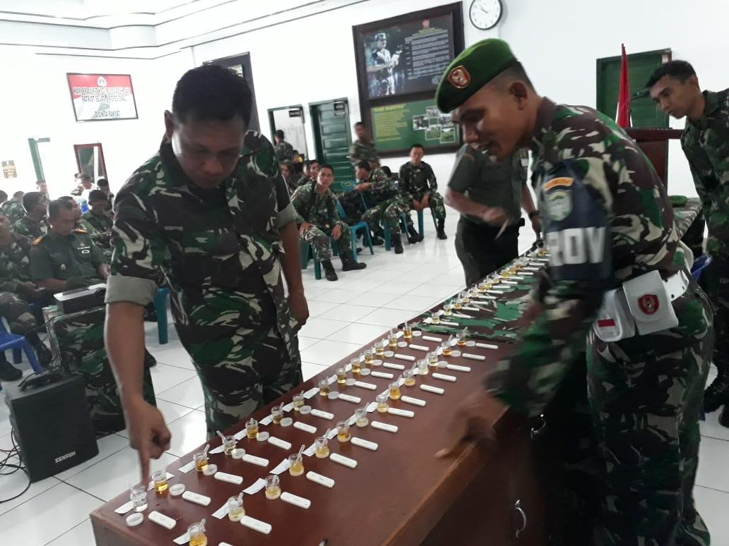 Perang Terhadap Narkoba, Kodim 0114 Aceh Jaya Cek Urine Personil