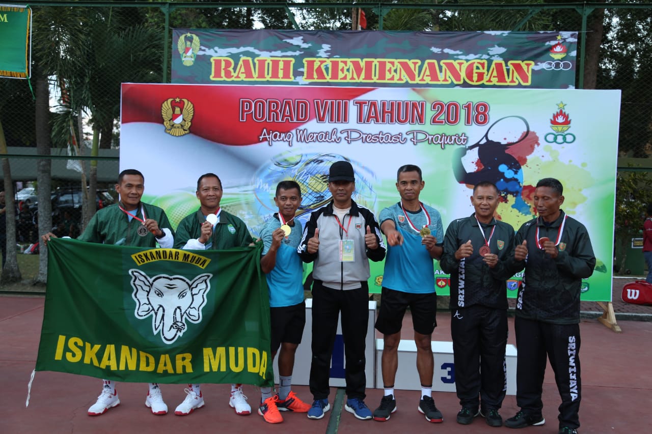 Kontingen Kodam IM Raih Juara II Tenis Lapangan Kategori Ganda