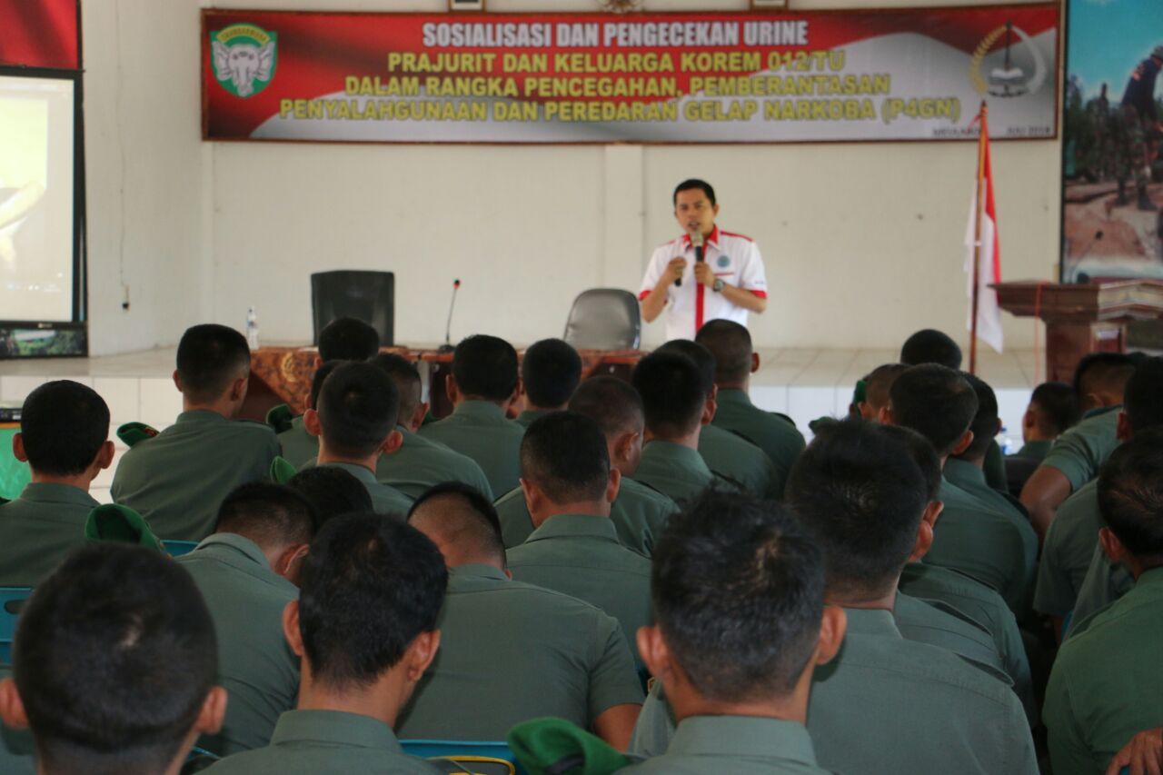 Antisipasi Narkoba, Korem 012/TU Gelar Sosialisasi P4GN