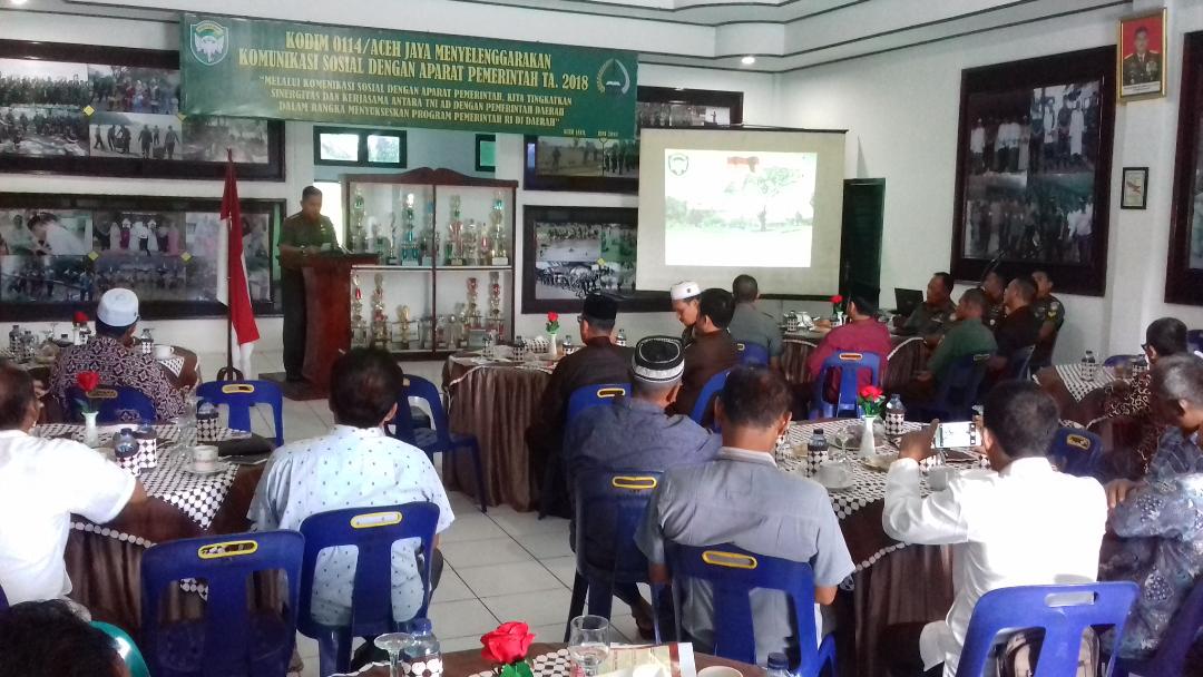 Kodim Aceh Jaya Selenggarakan Komsos Dengan Aparat Pemerintahan