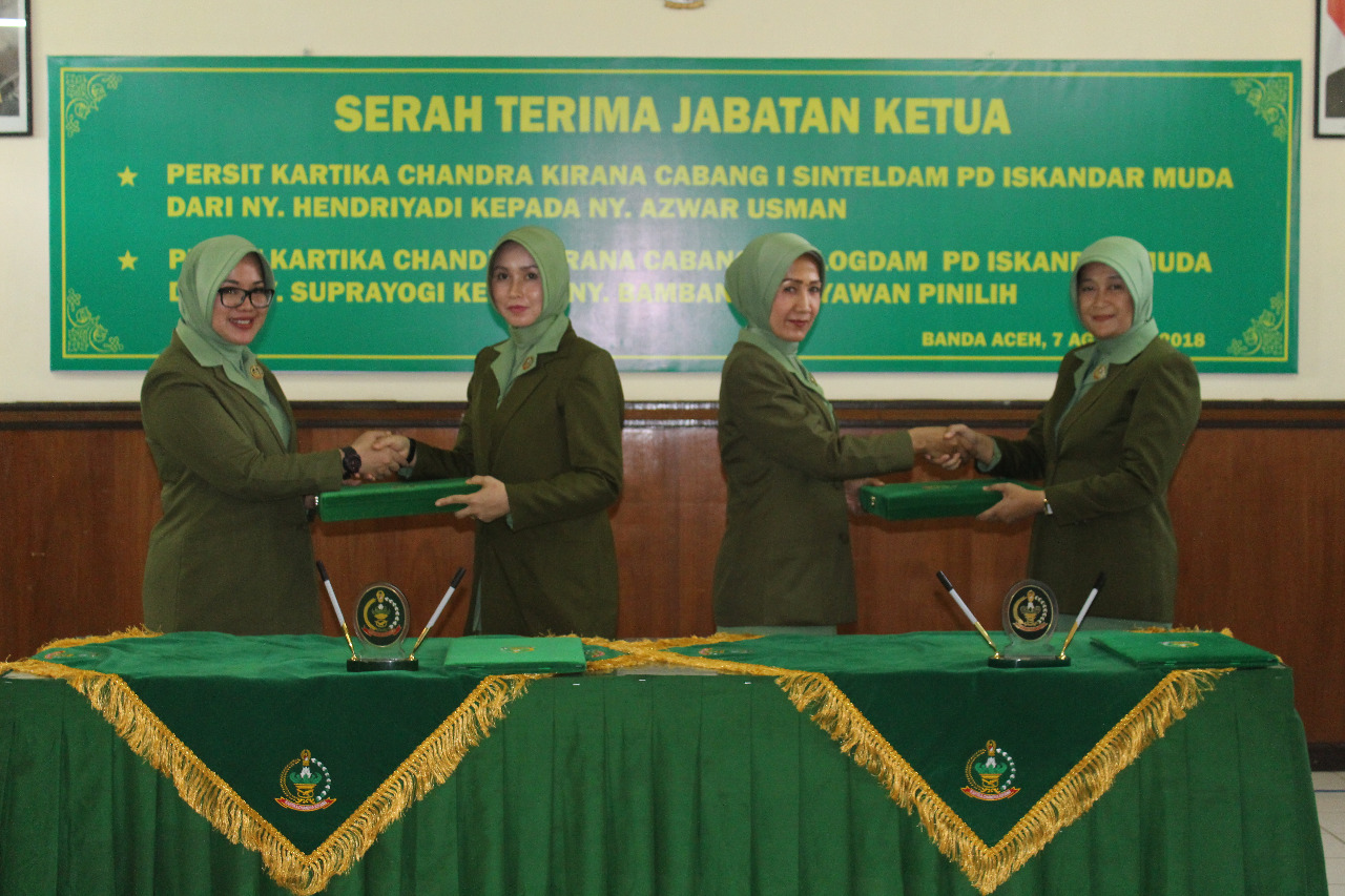 Ketua Persit KCK PD Iskandar Muda Pimpin Sertijab