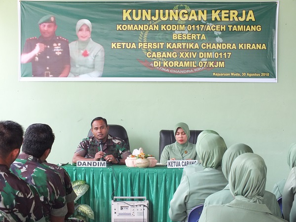 Dandim 0117/Aceh Tamiang Melaksanakan Kunjungan Kerja ke Koramil Jajaran