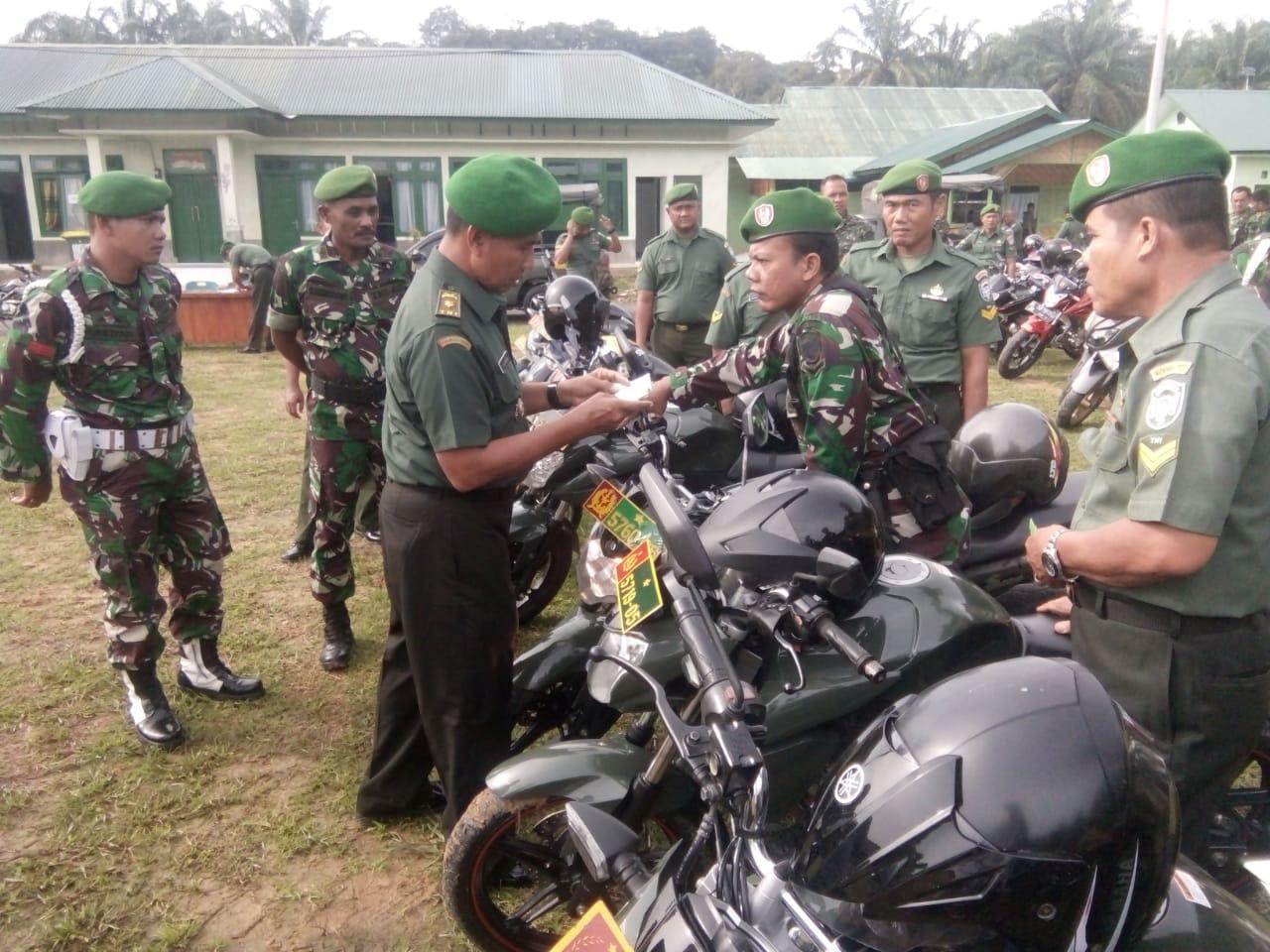 Kodim 0117/Aceh Tamiang Gelar Pemeriksaan Kendaraan Dinas Babinsa