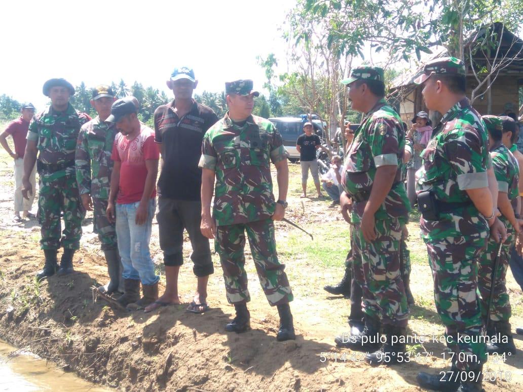 Danrem 011/Lilawangsa Tinjau Pengerjaan Cetak Sawah Baru di Kecamatan Keumala