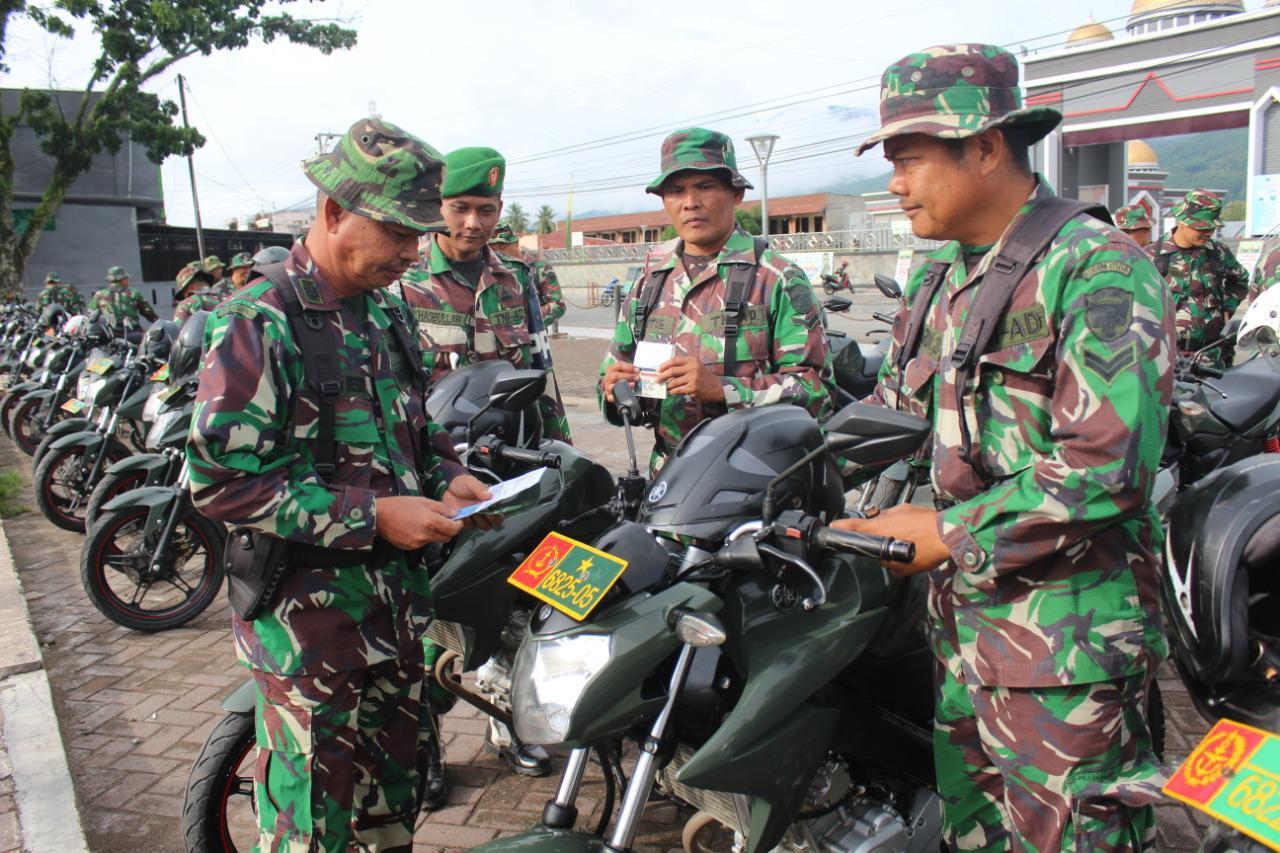 Kodim 0108/Agara Gelar Apel dan Cek Administrasi Materil
