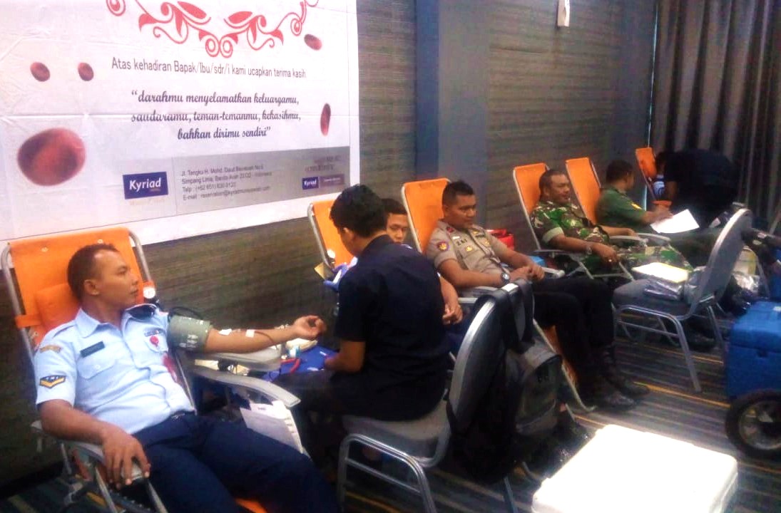 Wujud Peduli Sesama, Anggota Kodim 0101/BSTurut Donor Darah