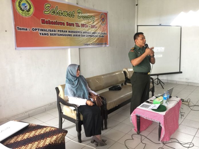 Dandim 0104/Atim Bekali Wasbang Kepada Mahasiswa Universitas Sains Cut Nyak Dhien Langsa