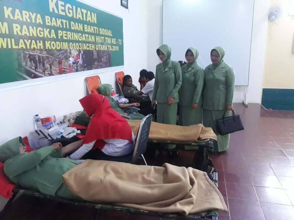Jelang HUT TNI ke 73, Kodim 0103/Aceh Utara Gelar Karya Bhakti dan Bhakti Sosial