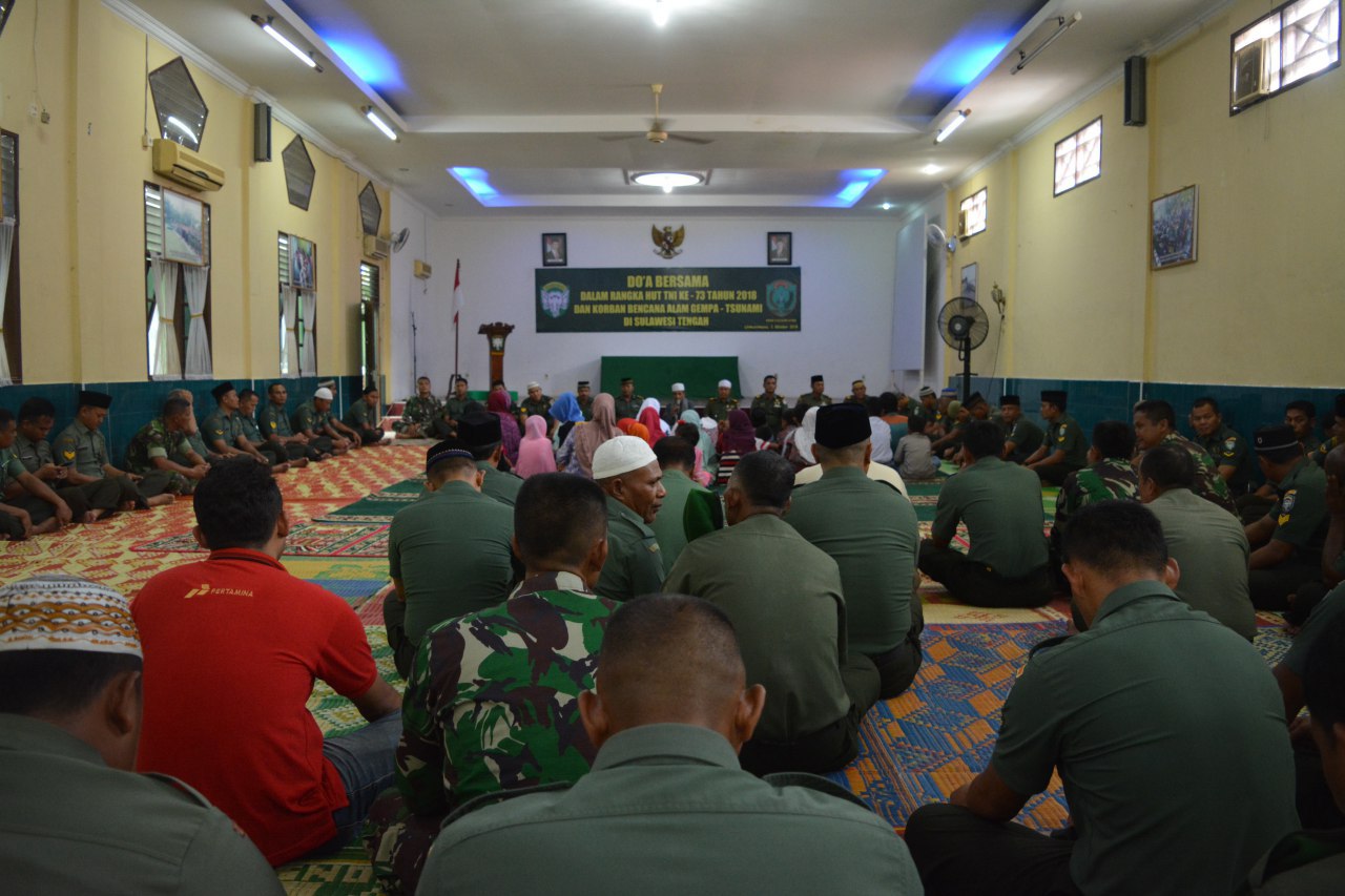 Sambut HUT TNI ke-73 Kodim 0103/Aut Gelar Doa Bersama