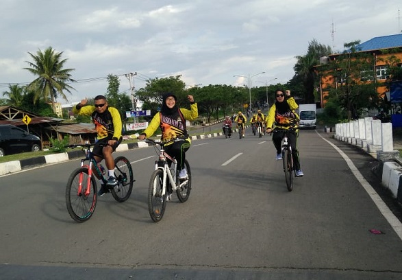 Personel Jasdam IM Gowes Tempuh Jarak 20 KM