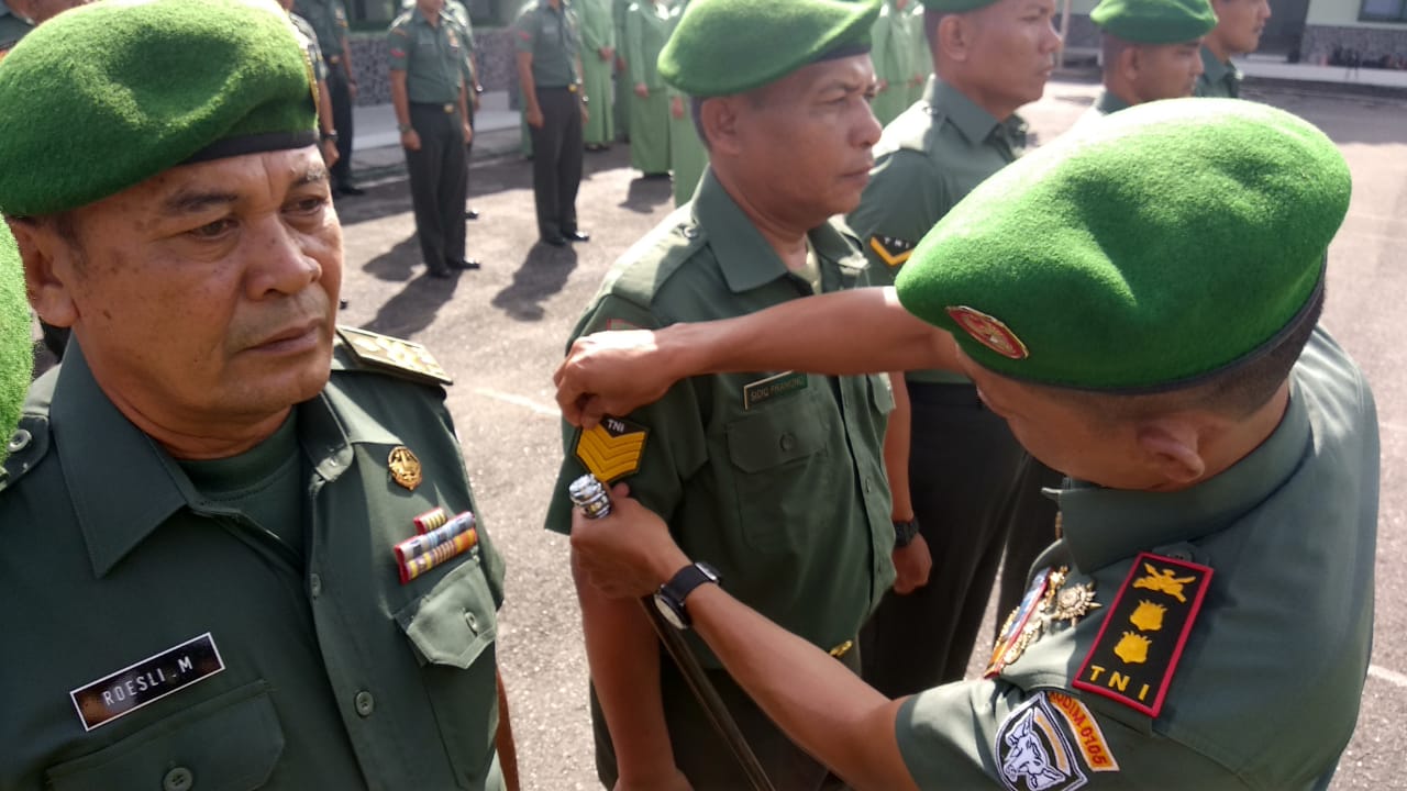 Dandim 0105/Abar Pimpin Upacara Kenaikan Pangkat 1 – 10 – 2018