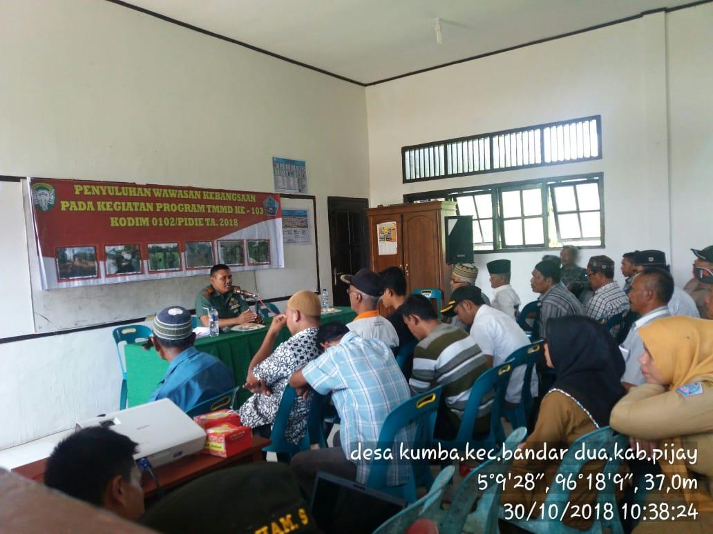 Satgas TMMD Kodim 0102/Pidie Beri Penyuluhan Wawasan Kebangsaan