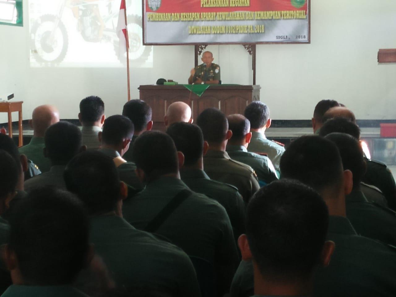 Kodim Pidie Selenggarakan Binsiap Apkowil dan Puanter