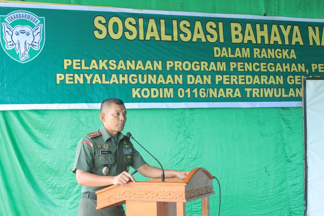 Perangi Narkoba, Kodim 0116/Nara Gelar Sosialisasi P4GN