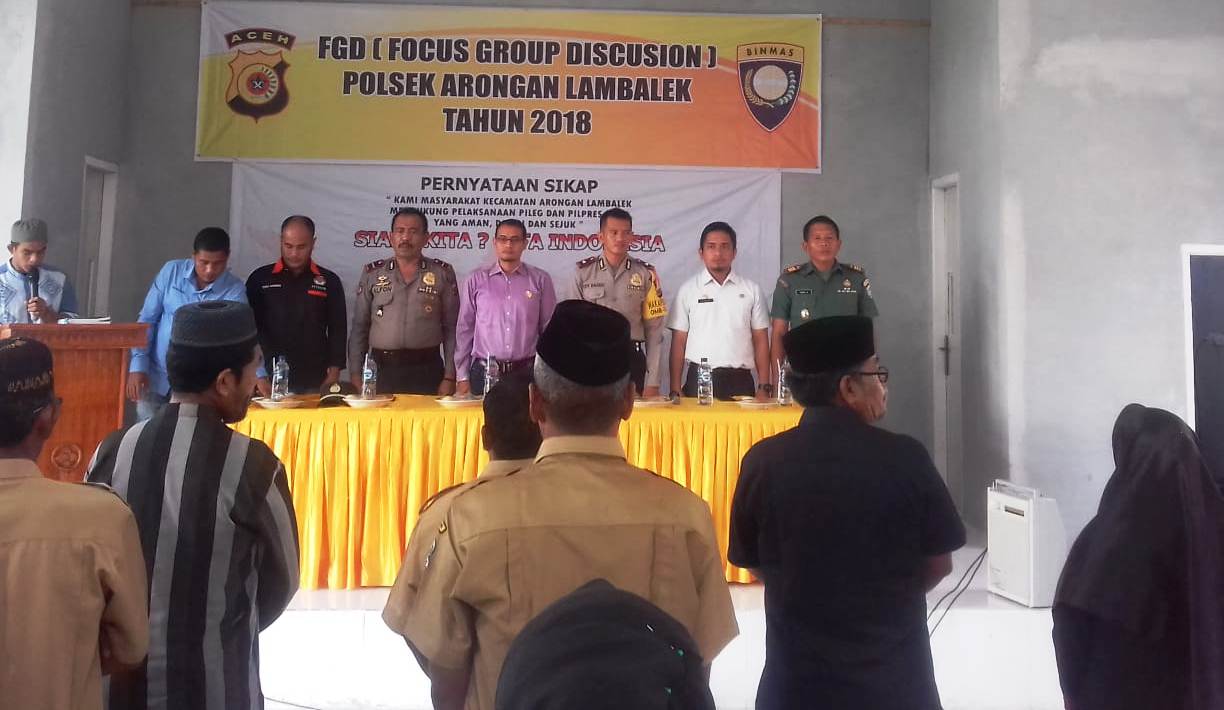 Danramil 08/Arongan Hadiri Acara Deklarasi Pemilu Damai 2019