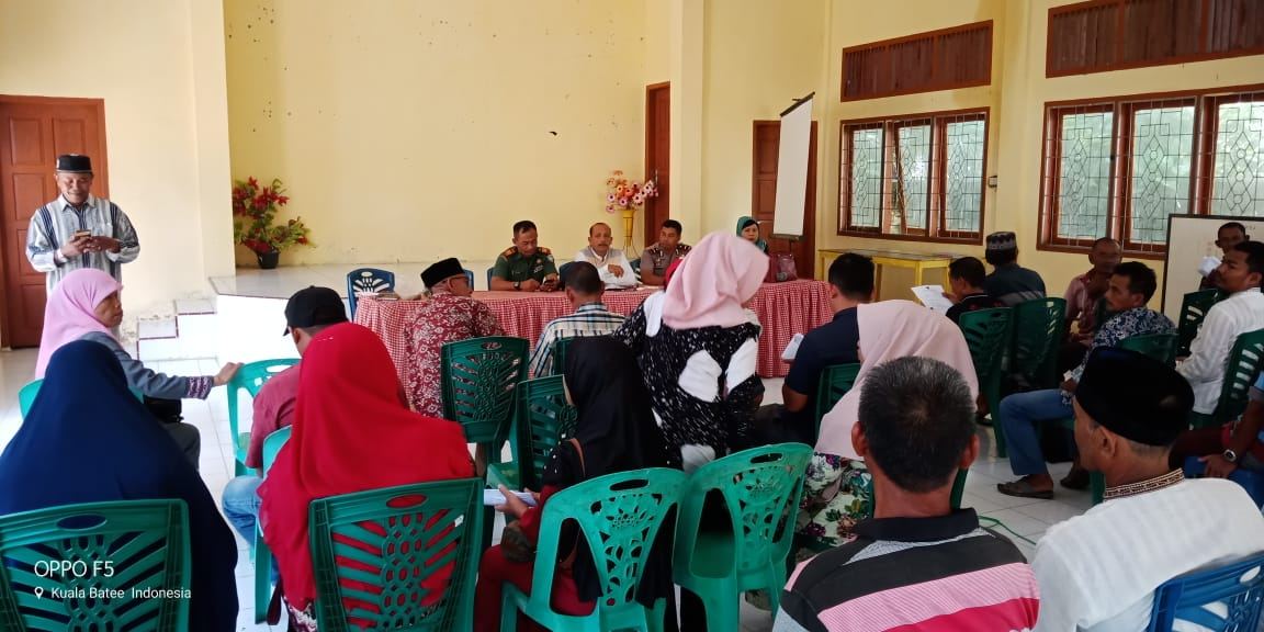 Maksimalkan Swasembada Pangan, Danramil Kuala Batee Gelar Rakor Turun Sawah