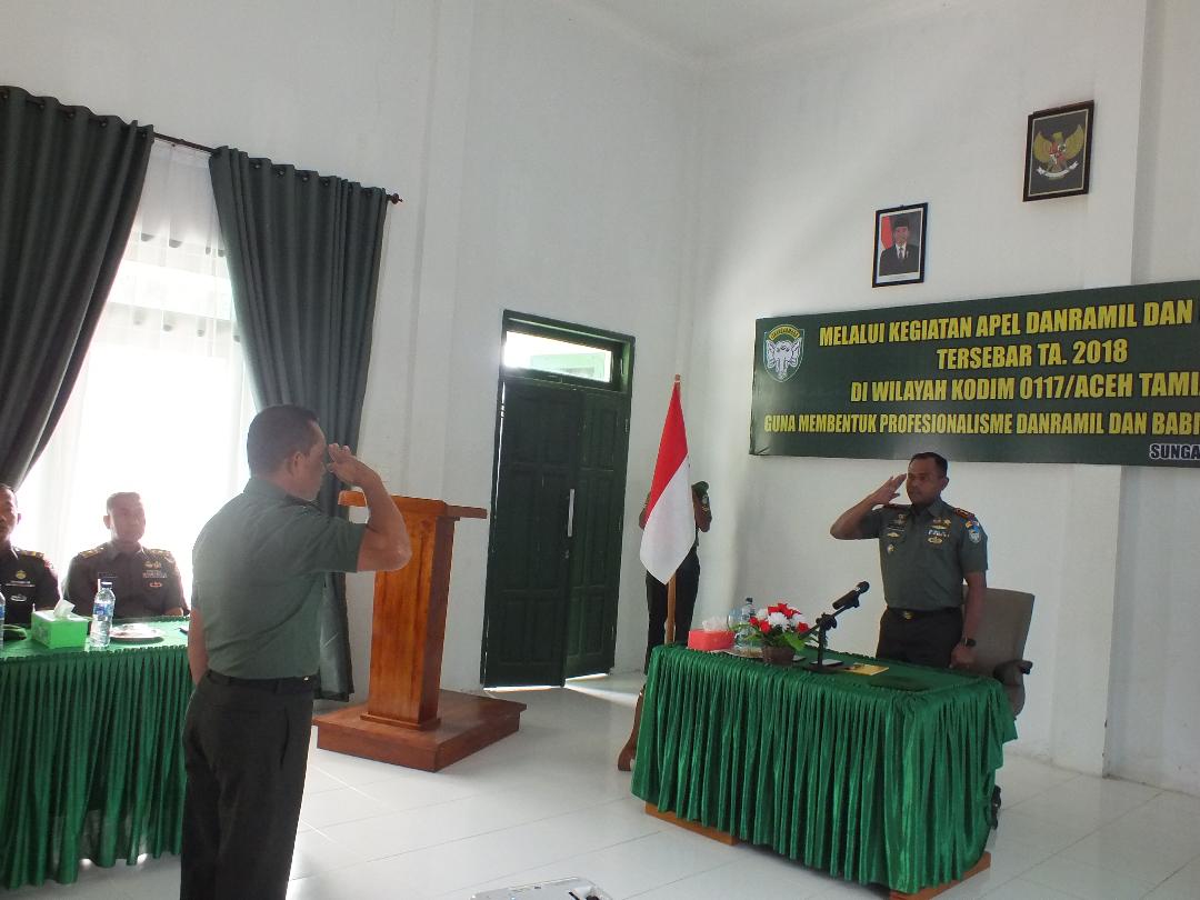 Dandim 0117/Atam Pimpin Apel Danramil dan Babinsa Tersebar