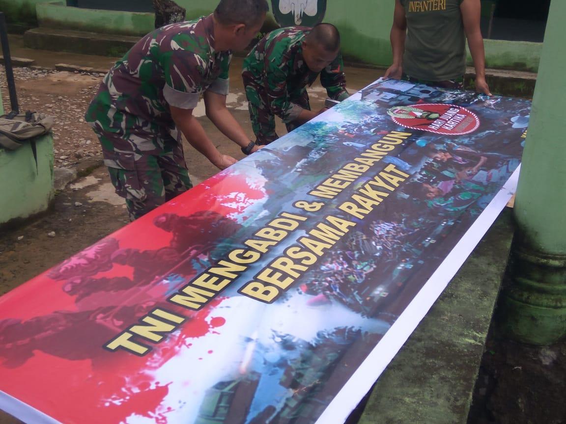 Sambut HJK ke-73, Kodim 0110/Abdya Serentakan Pasang Banner