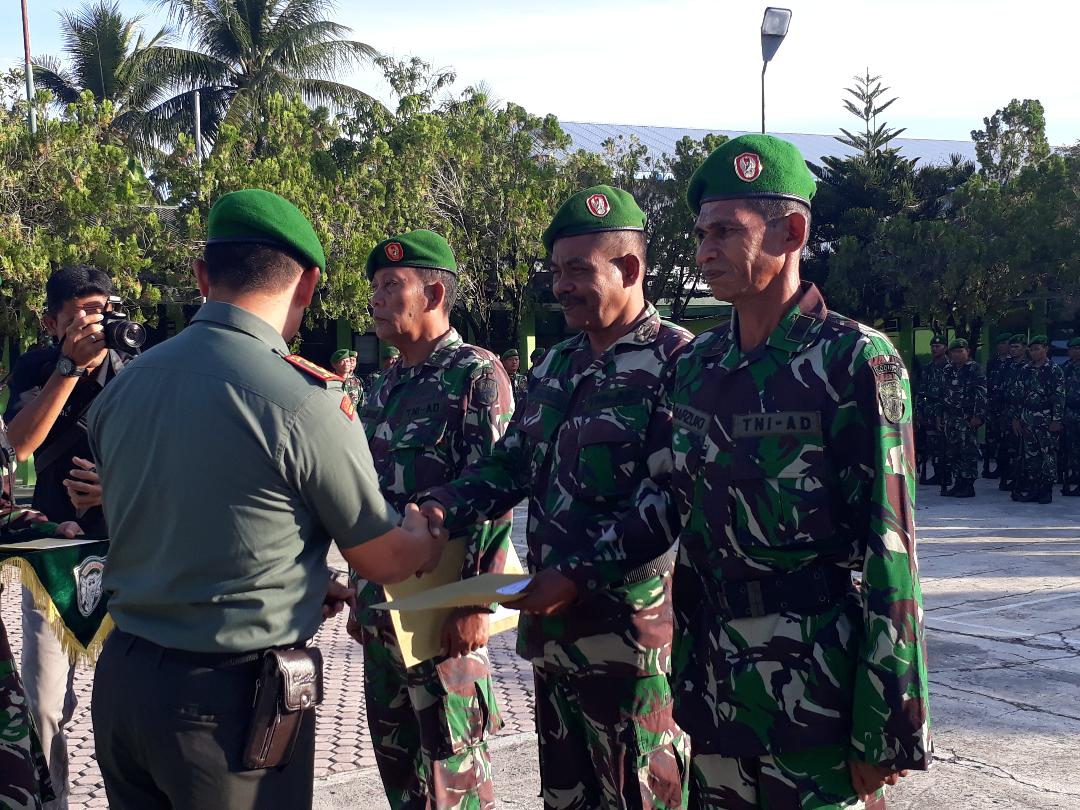 Kodim Pidie Gelar Upacara Bendera dan Korp Raport Purna Tugas