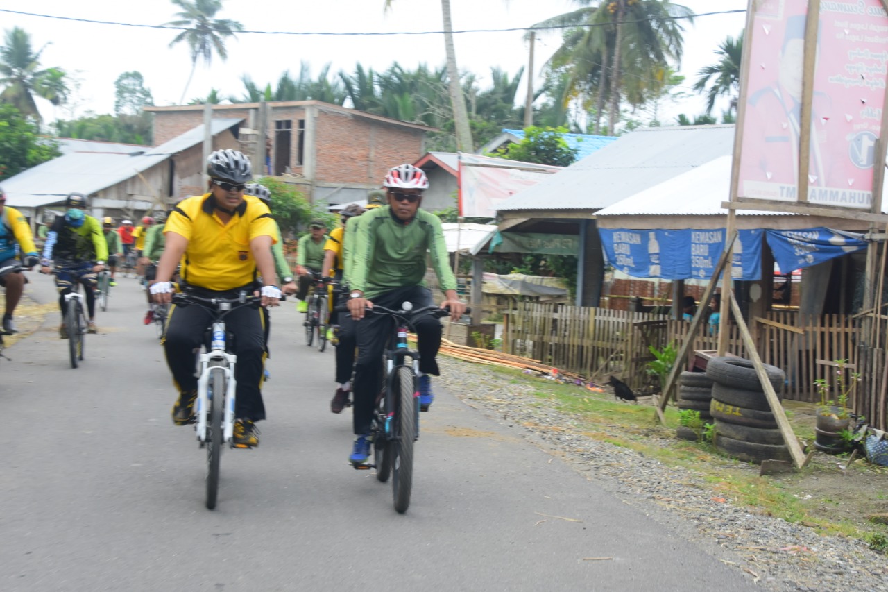 Gowes Komunitas JP Bike Bersama Korem 012/TU dan Polres Aceh Barat