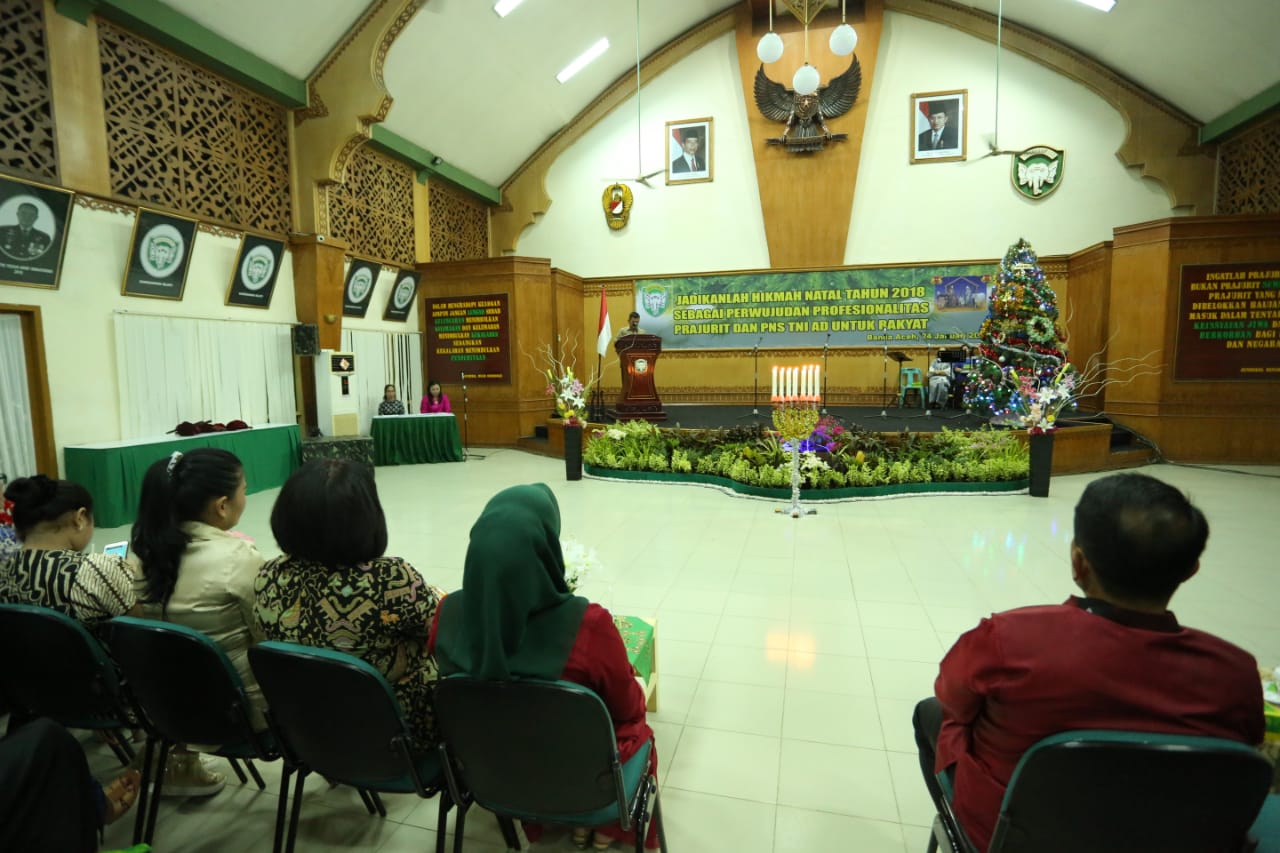Kasdam IM Hadiri Perayaan Natal 2018 Segarnizun Banda Aceh
