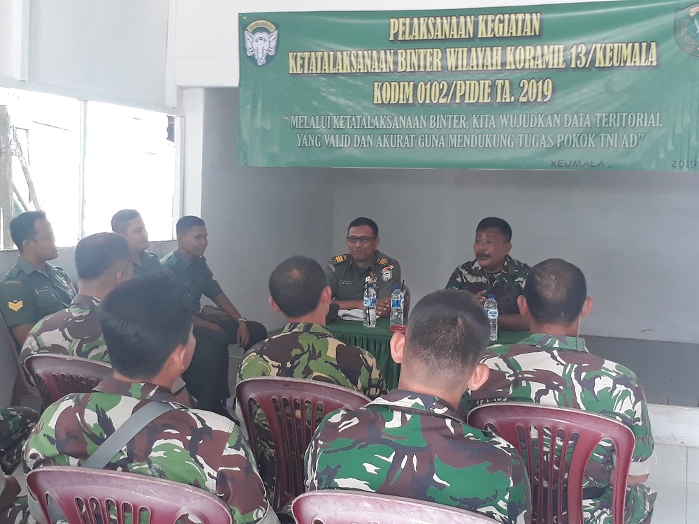Tim Wasev Kodim Pidie Tijau Ketatalaksanaan Binter Koramil Jajaran
