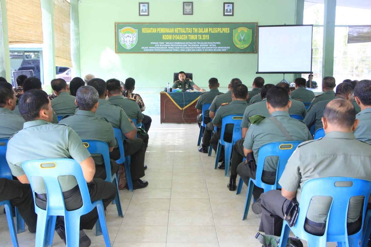 Kasdim 0104/Atim Buka Kegiatan Pembinaan Netralitas TNI Dalam Pileg/Pilpres Ta.2019